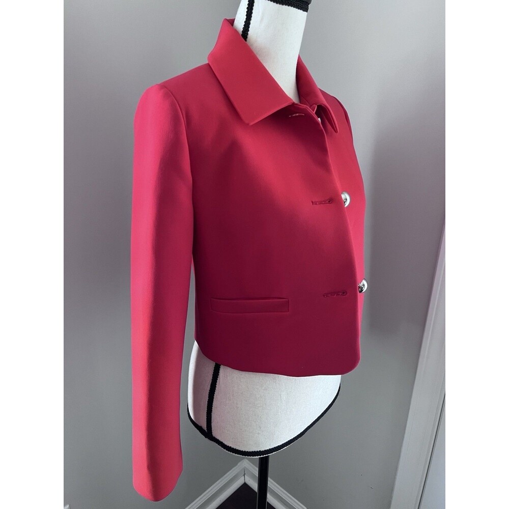 Mango Button Cropped Jacket Red Size XS EUC - Picture 8 of 9